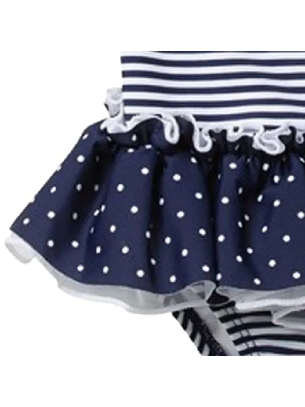 Little Me Navy Ruffle Swimsuit With Red Heart 18 M  NWT